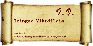 Izinger Viktória névjegykártya